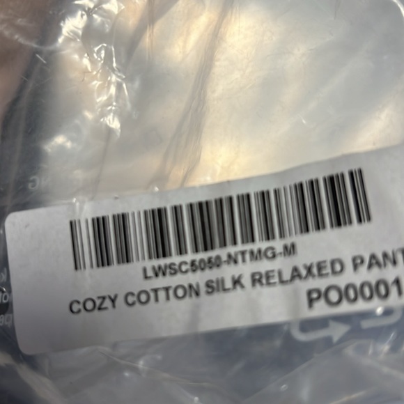 Lunya NWT Women’s Cozy Cotton Silk Relaxed Ankle Pant Lounge, Tan. Drawstring. M - Picture 13 of 13